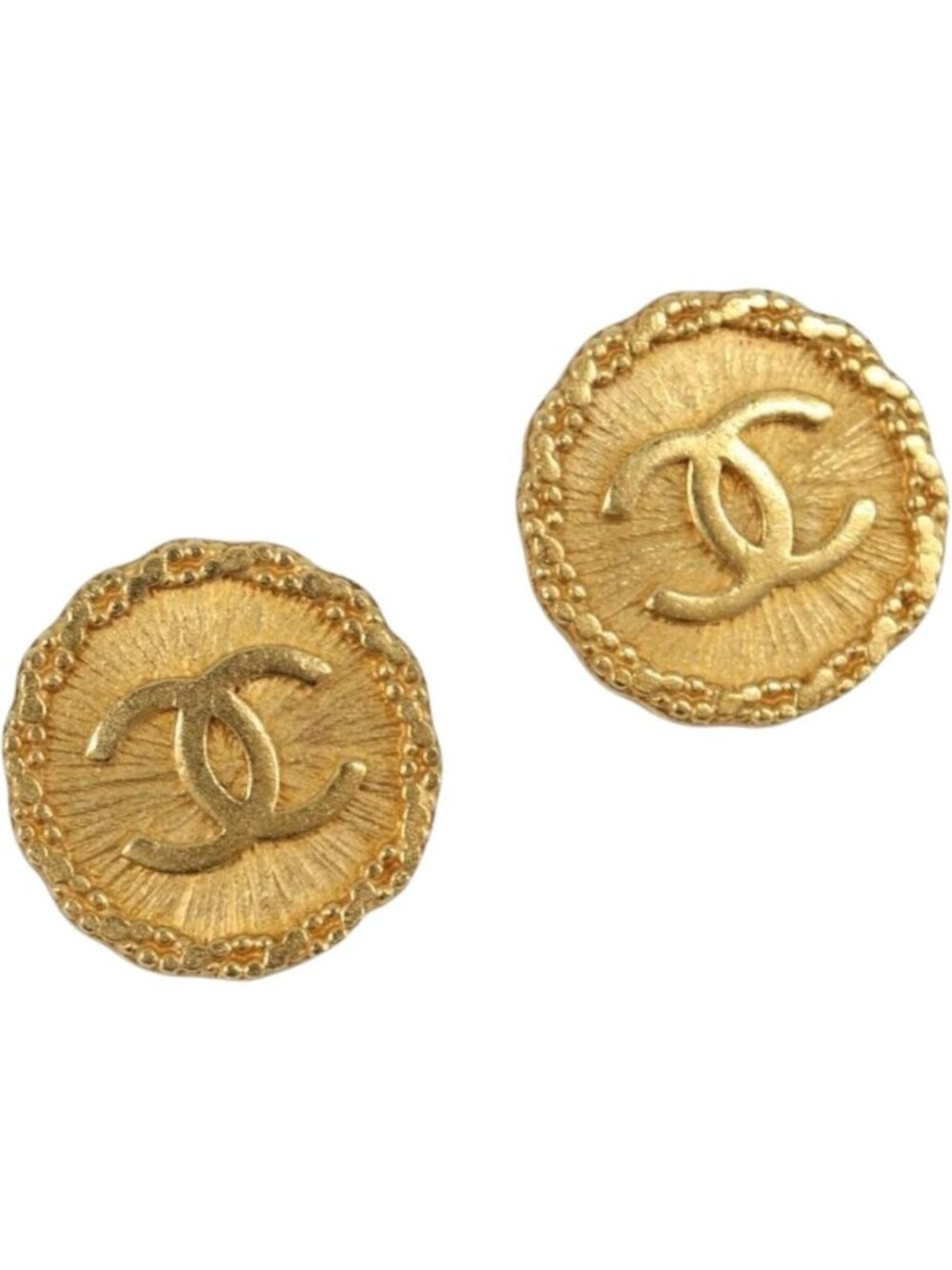 CHANEL Earring Metal Gold Tone CC